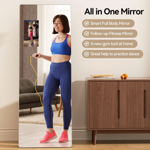 4 Smart Home Gym Mirror with 14" Screen Display for Interactive Workouts